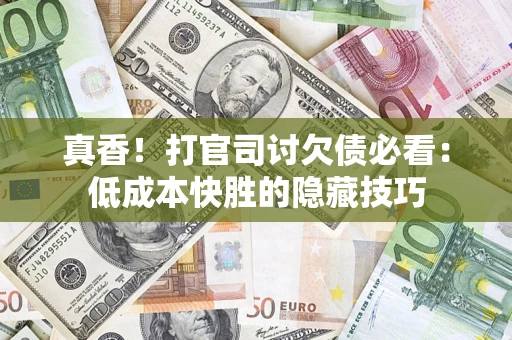武汉真香！打官司讨欠债必看：低成本快胜的隐藏技巧