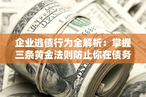 武汉企业逃债行为全解析：掌握三条黄金法则防止你在债务乱局中“踩雷”